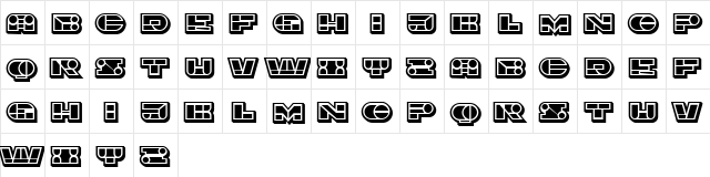 Imbecile Ornamental Filled Black  glyph index