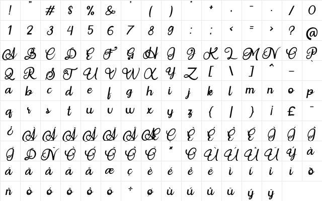 Situgintu Personal Use Regular  glyph index