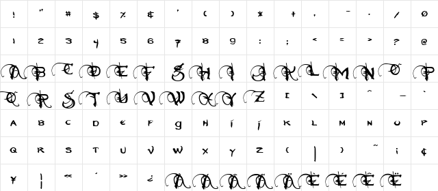 Neverwinter Normal  glyph index