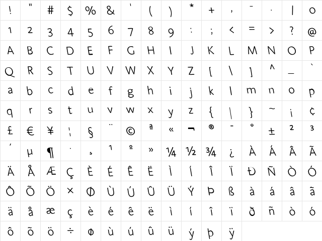 AmorEatPersia Regular  glyph index