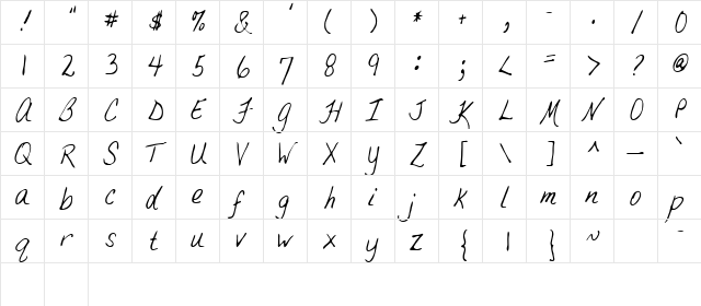 Teb Regular  glyph index