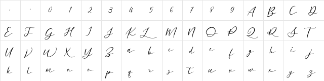 Sweet Valley Regular  glyph index