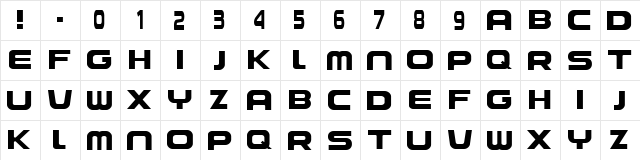 Under Armour University Regular  glyph index