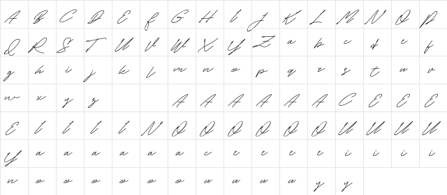 White Honey Demo Regular  glyph index