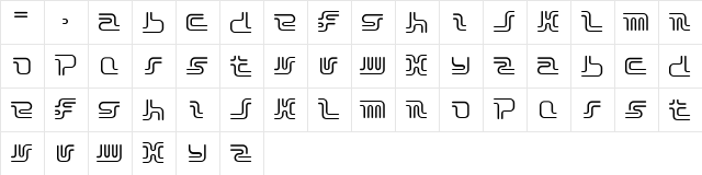 Nobby Regular  glyph index