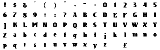 Cotran Display SSi Regular  glyph index