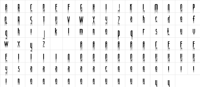 Anamelia Demo Lines Regular  glyph index