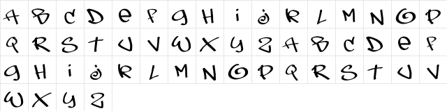 LHF Fast Slant Regular  glyph index