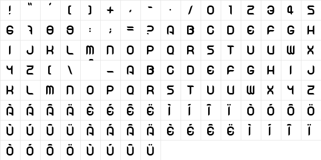 ibiscus Regular  glyph index