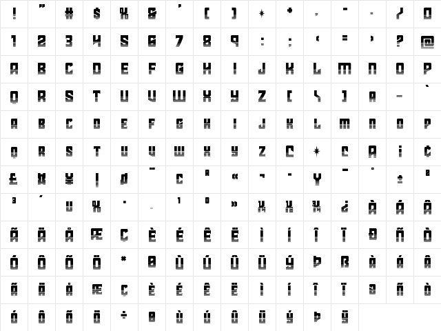 Star Guard Halftone Regular  glyph index