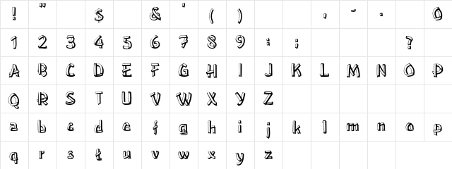 Over Taken Regular  glyph index