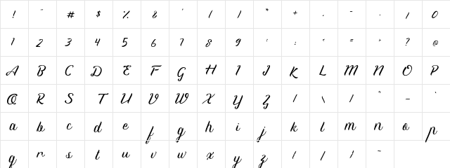 Premside Reguler  glyph index