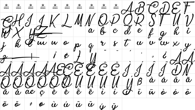 Bite Chocolate Regular  glyph index