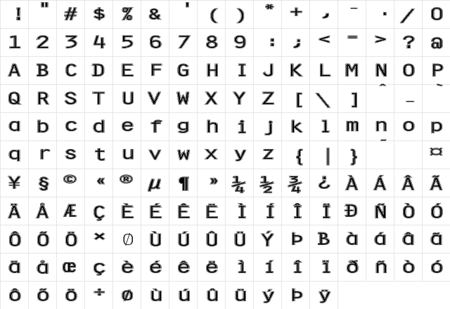 FZ DIGITAL 4 CONTOUR EX Normal  glyph index