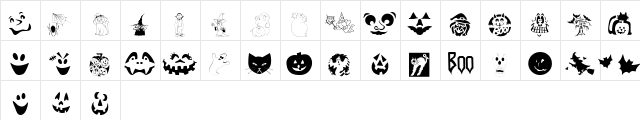 KK's_Halloween1 Regular  glyph index