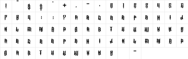 Disembowel Regular  glyph index