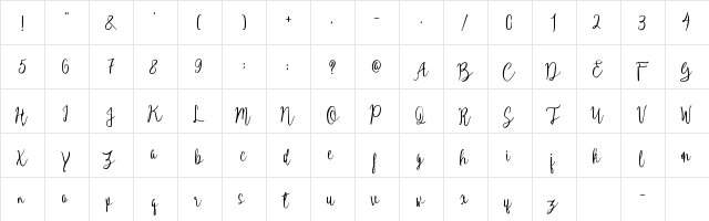 Sillebia Regular  glyph index