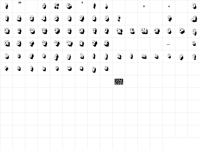 Murdock Italic  glyph index