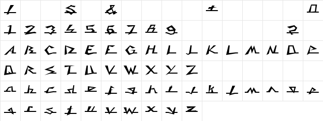 Basestuck Regular  glyph index