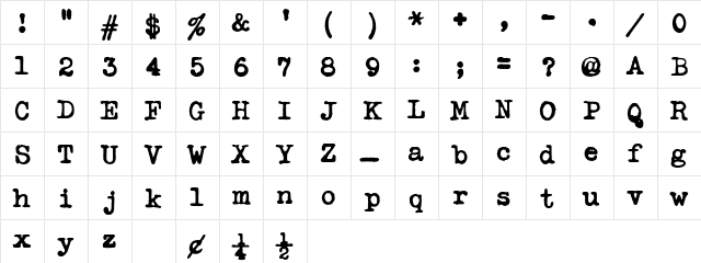 TypekaBoldA Regular  glyph index