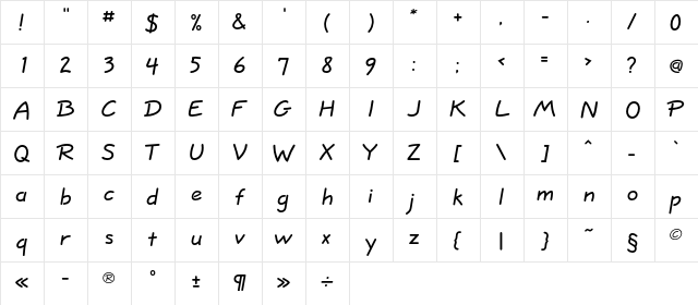 EskizOneC Regular  glyph index