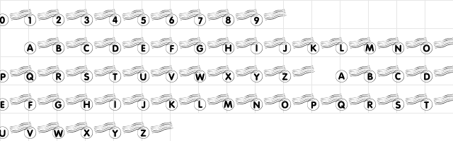 101! Postmarked Regular  glyph index