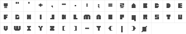 heavyLOUDedge_lineH Regular  glyph index