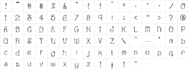 Clipz Flowers Regular  glyph index