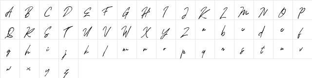 Hollims FREE Regular  glyph index