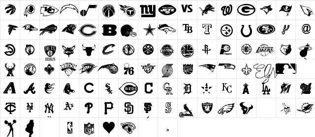 Markdings Four Regular  glyph index