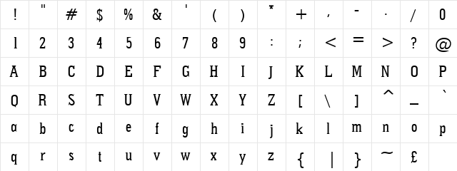 Pointed Normal  glyph index