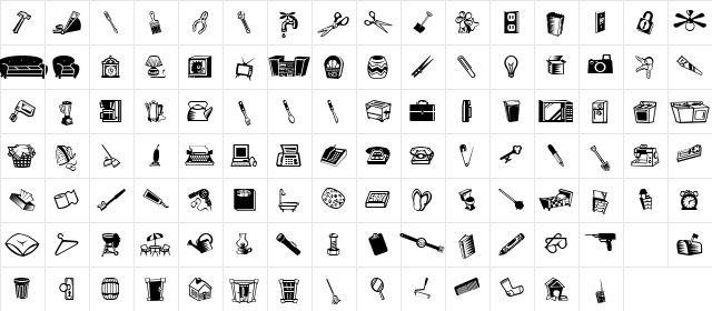 Mini Pics Lil Stuff Regular  glyph index