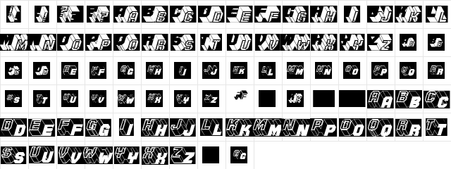 ZigZagThree Regular  glyph index