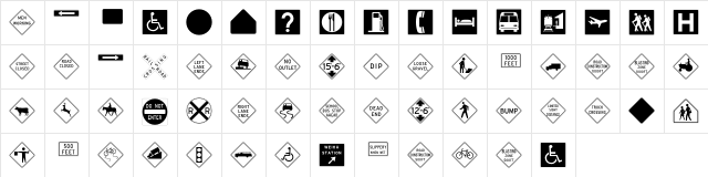InterstatePi-Three Regular  glyph index
