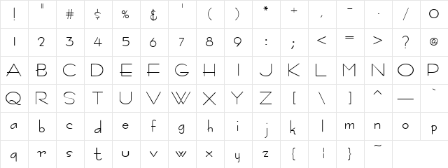 Base:Vacation Regular  glyph index