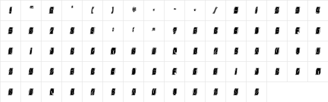 Electorate Blue Regular  glyph index