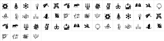 KR Christmas Time 2 Regular  glyph index