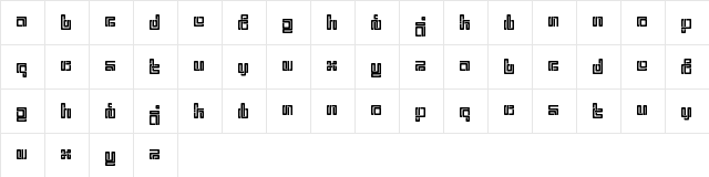 Yaegerwerks - TubeNet Regular  glyph index
