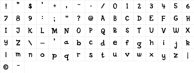 DS GooseC Regular  glyph index