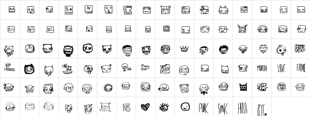 PixopopMonstalove Medium  glyph index