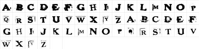 HeroinSheik Regular  glyph index