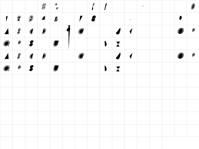 Detroit 4 Italic  glyph index