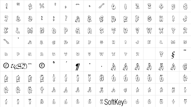 Ghouly Caps Regular  glyph index