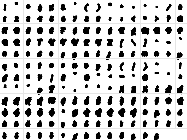 Feelin Sweet Extrude Regular  glyph index