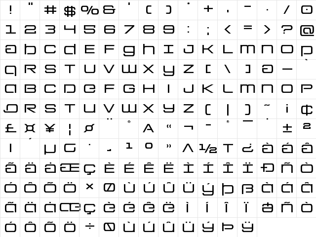 Colony Marines Expanded Expanded  glyph index