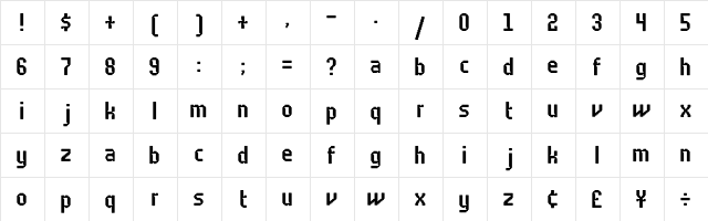 Fodor Regular  glyph index