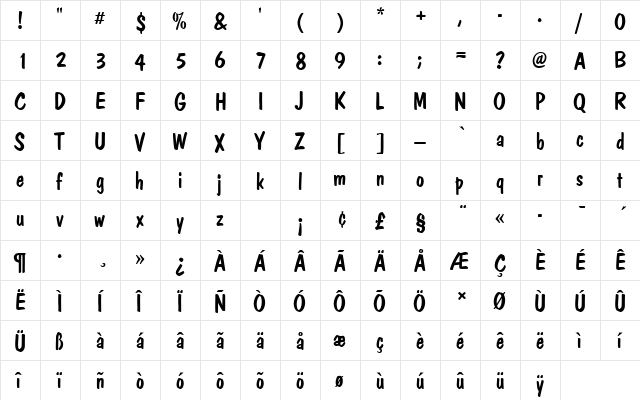 DomCasualDRegRo1 Regular  glyph index