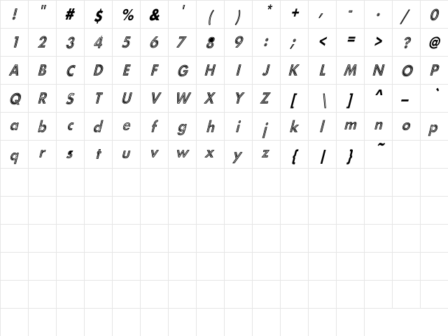 Green Bough Bold  glyph index