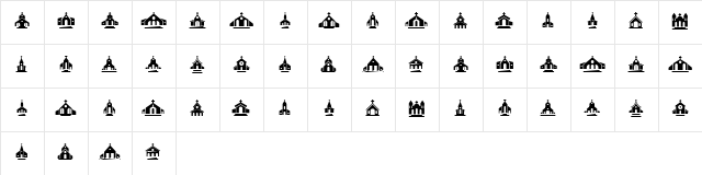 Churches Regular  glyph index