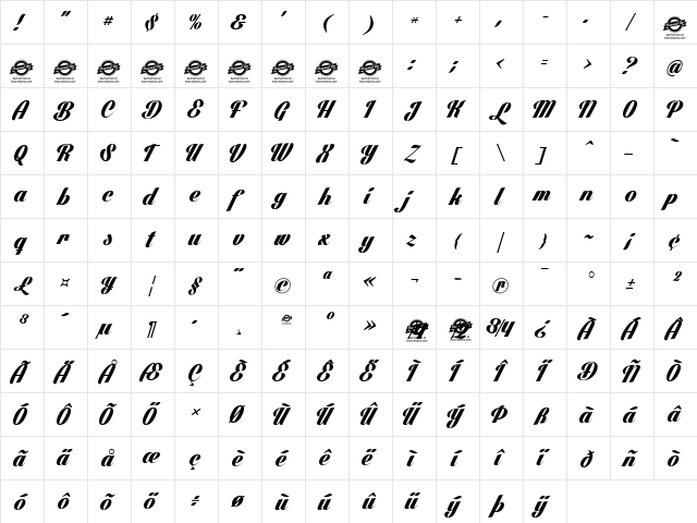 Lighthouse Personal Use Regular  glyph index